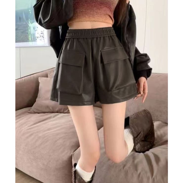 フロントポケットフェイクレザーショートパンツ2サイズ ボトムス フェイクレザー | kirakiraShop  | 詳細画像12 