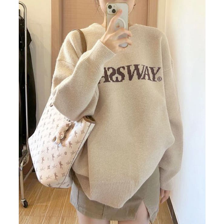 【SHOPLIST限定】ロゴクルーネックニットプルオーバー トップス ニット | kirakiraShop  | 詳細画像11 