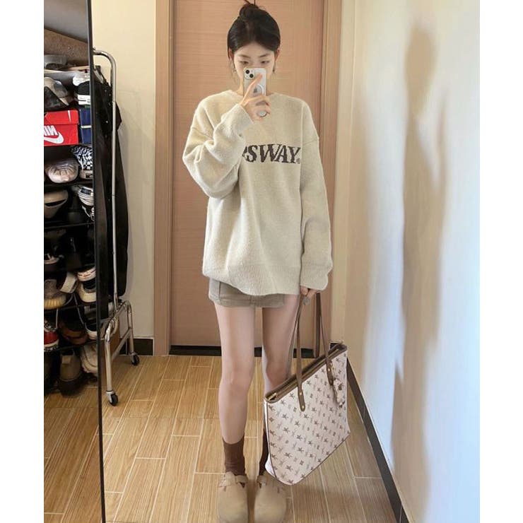 【SHOPLIST限定】ロゴクルーネックニットプルオーバー トップス ニット | kirakiraShop  | 詳細画像12 