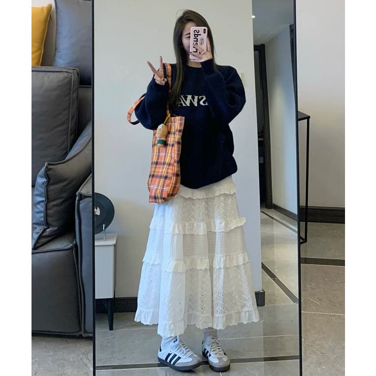 【SHOPLIST限定】ロゴクルーネックニットプルオーバー トップス ニット | kirakiraShop  | 詳細画像16 