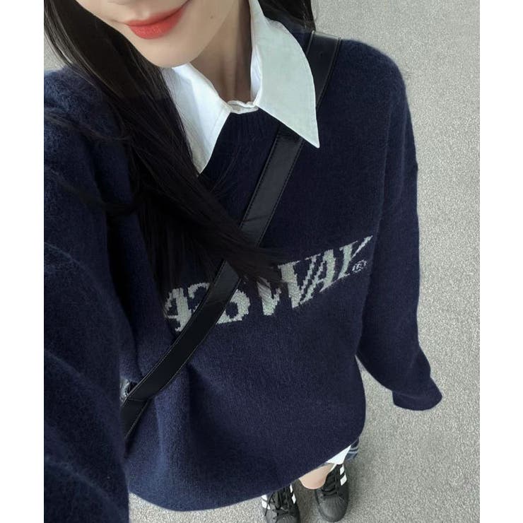 【SHOPLIST限定】ロゴクルーネックニットプルオーバー トップス ニット | kirakiraShop  | 詳細画像17 