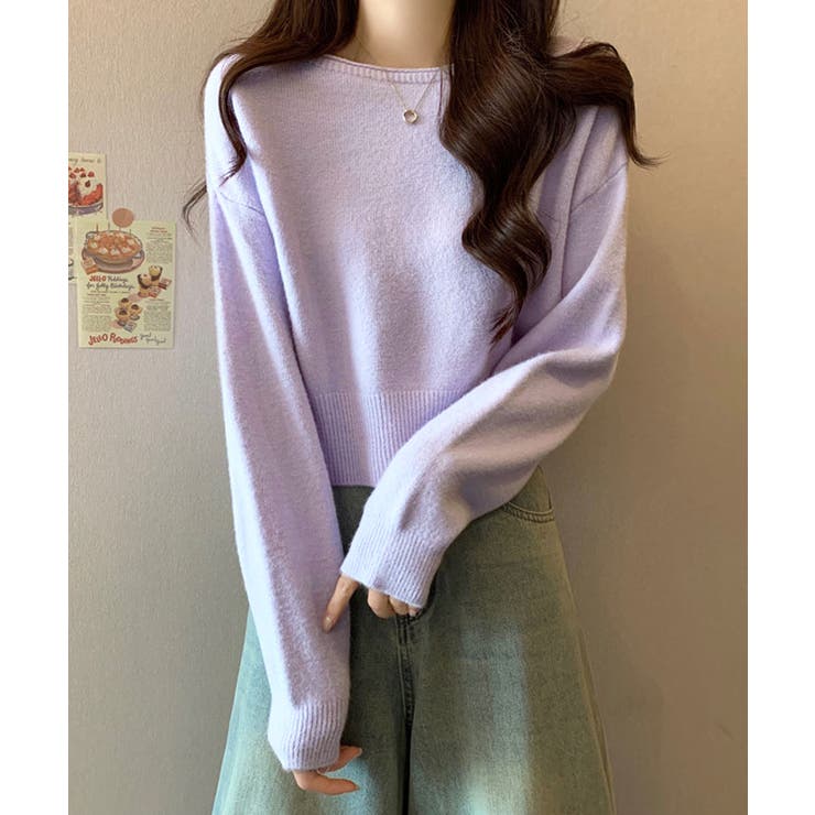 ボートネックショート丈ニットトップス トップス ニット | kirakiraShop  | 詳細画像19 