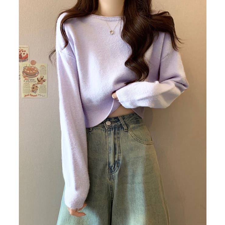 ボートネックショート丈ニットトップス トップス ニット | kirakiraShop  | 詳細画像21 