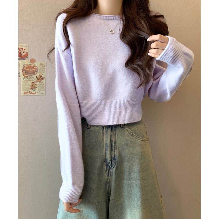 ボートネックショート丈ニットトップス トップス ニット | kirakiraShop  | 詳細画像22 