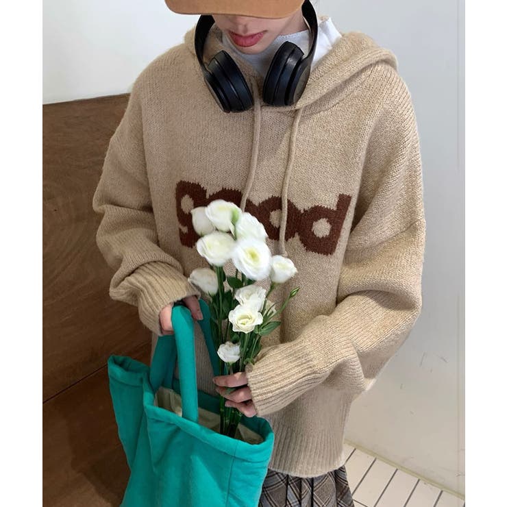 ビッグロゴニットフーディートップス トップス ニット | kirakiraShop  | 詳細画像12 