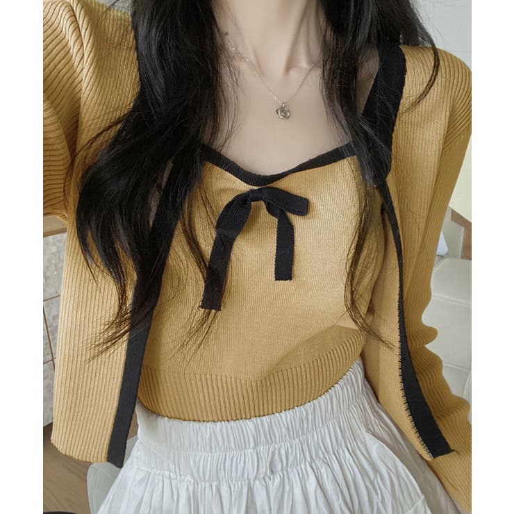 バイカラーニットアンサンブル トップス アンサンブル | kirakiraShop  | 詳細画像8 