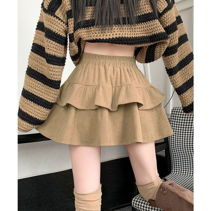 コーデュロイフリルミニスカート 3サイズ ミニスカート[品番