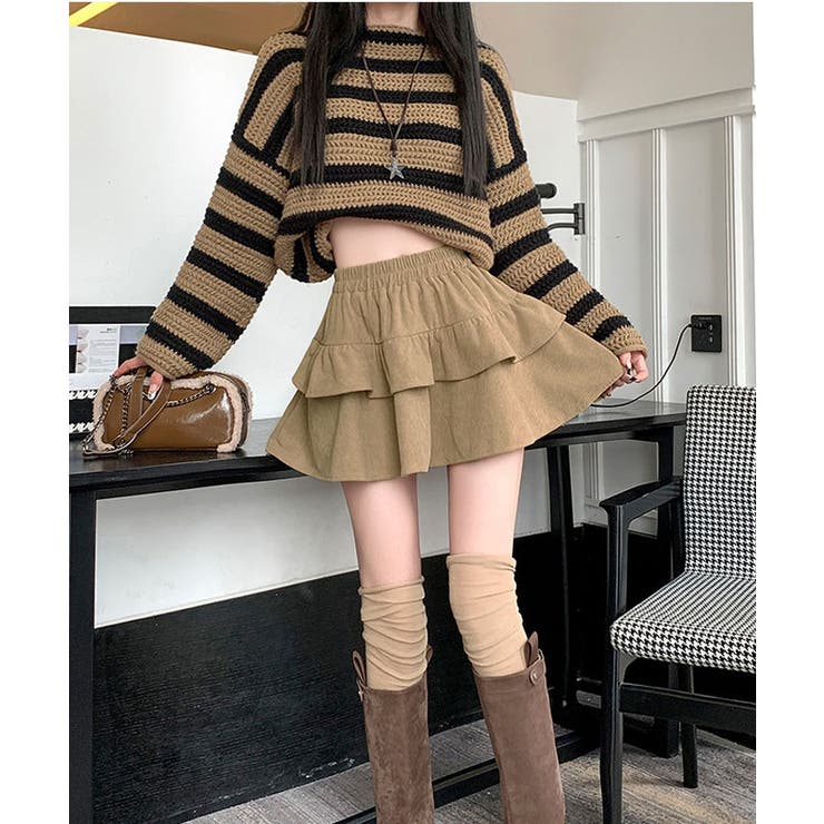 GLOWNY】24SS☆ GIRLFRIEND RUFFLE MINI SKIRT (S,M) (GLOWNY