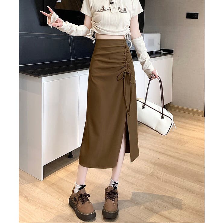 【THEAIRTOWN】リボンストリングスカートパンツ★ STATE OF MIND（ステートオブマインド）｜satin cargo pants
