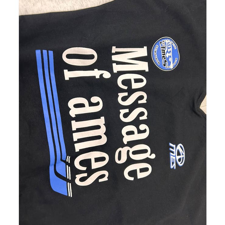 ゲーミングVネックスウェットロングTシャツ ユニセックス ロゴ