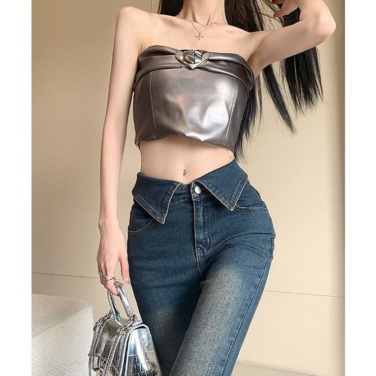 ウエスト折り返しブーツカットデニム ボトムス デニム | kirakiraShop  | 詳細画像10 