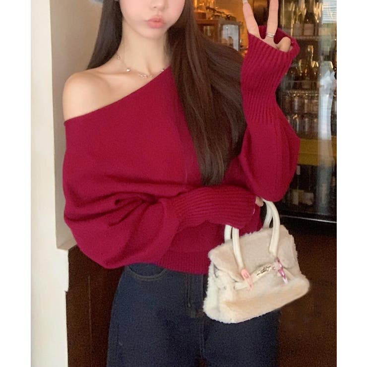 オフショルダードルマンニットトップス トップス ニット | kirakiraShop  | 詳細画像28 