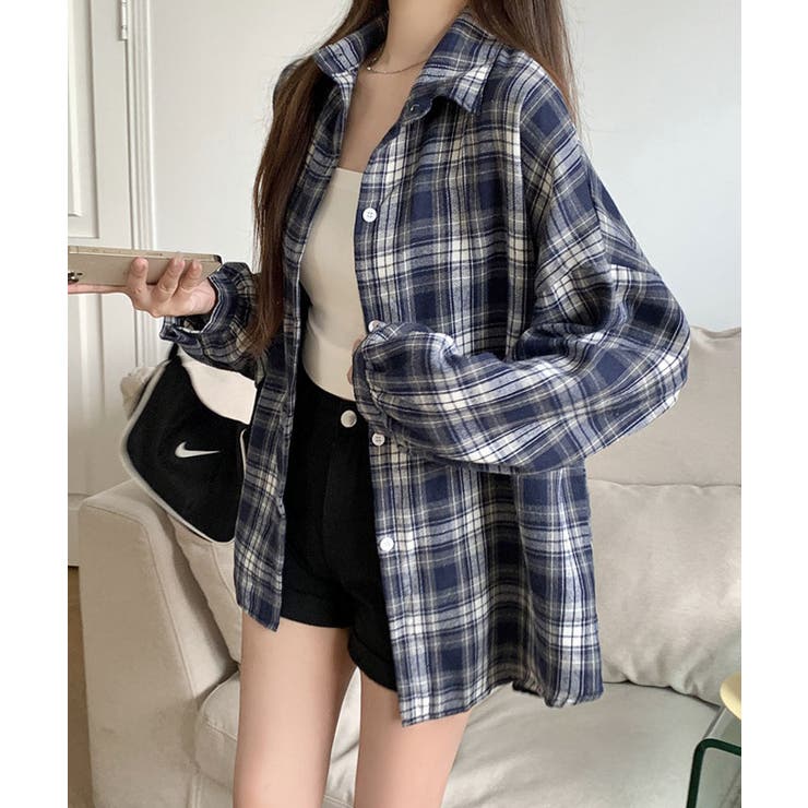 フライスチェックシャツブラウス トップス ブラウス | kirakiraShop  | 詳細画像14 