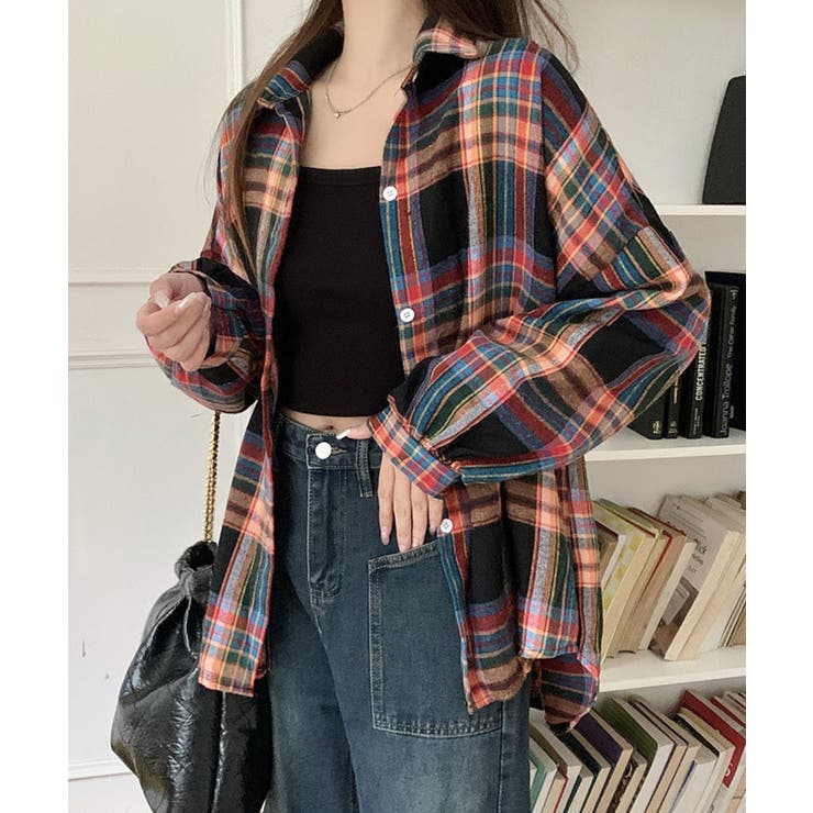 フライスチェックシャツブラウス トップス ブラウス | kirakiraShop  | 詳細画像18 