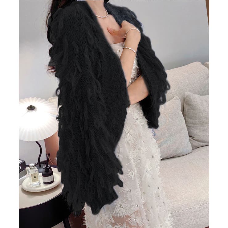 ループヤーンボリュームニットカーディガン トップス カーディガン | kirakiraShop  | 詳細画像2 