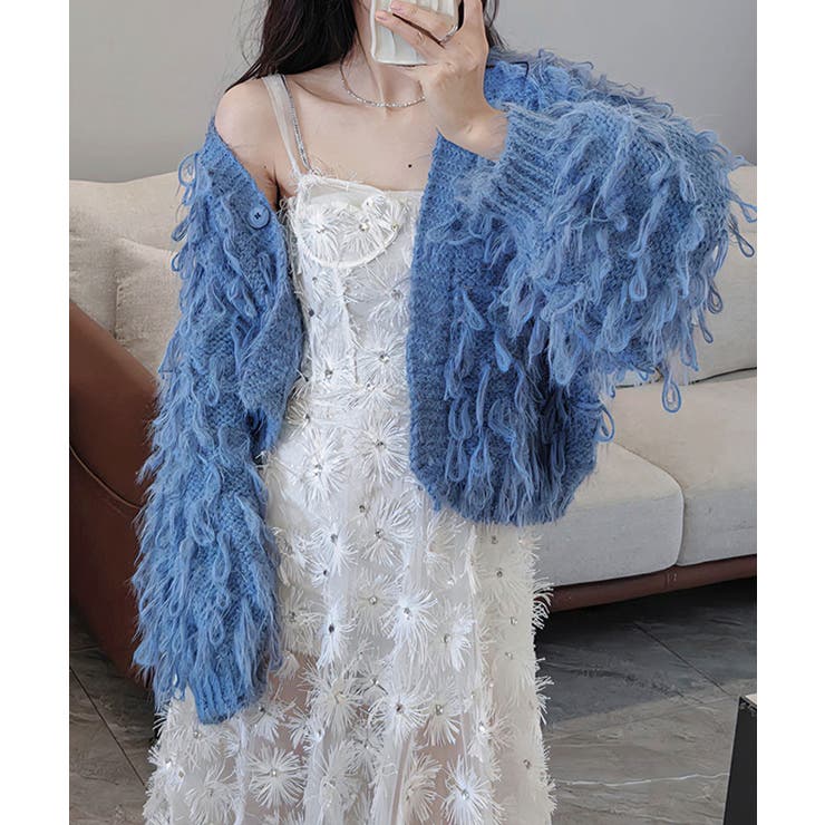 ループヤーンボリュームニットカーディガン トップス カーディガン | kirakiraShop  | 詳細画像10 