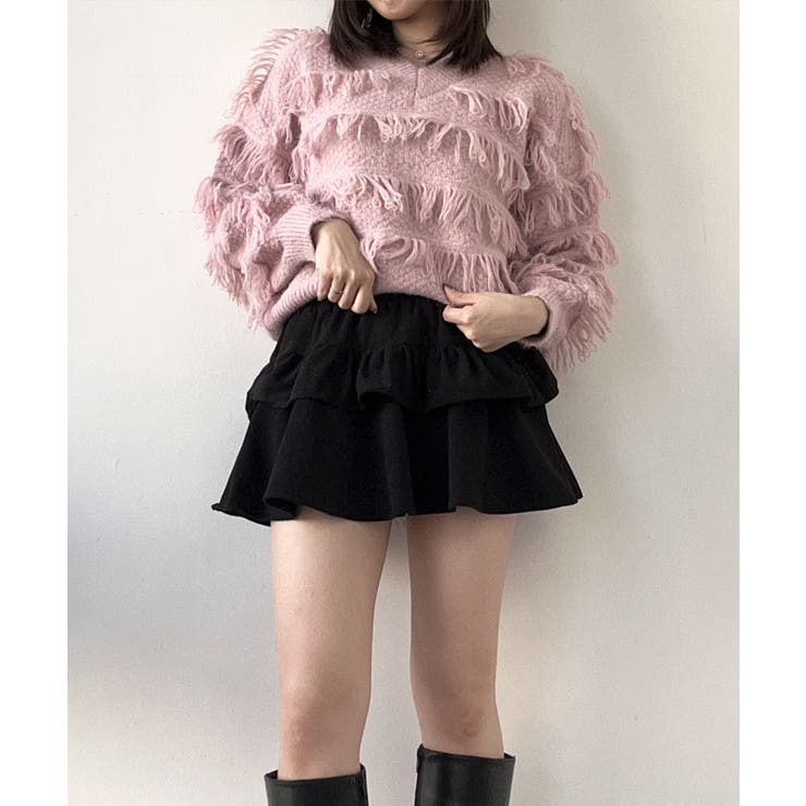 ループヤーンシャギーVネックニットトップス トップス ニット | kirakiraShop  | 詳細画像22 