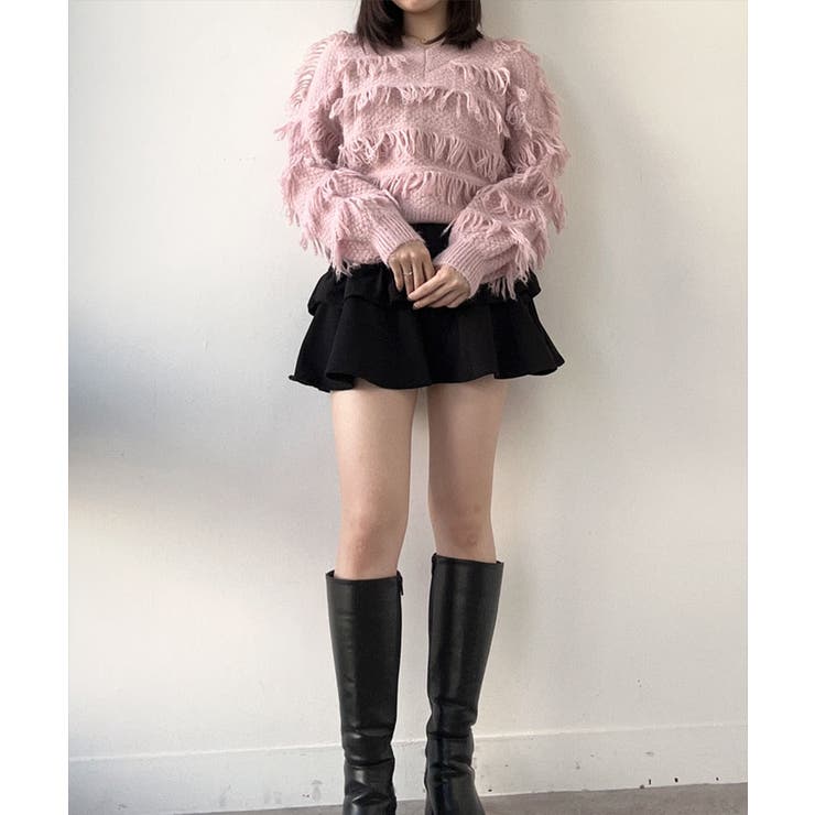 ループヤーンシャギーVネックニットトップス トップス ニット | kirakiraShop  | 詳細画像25 