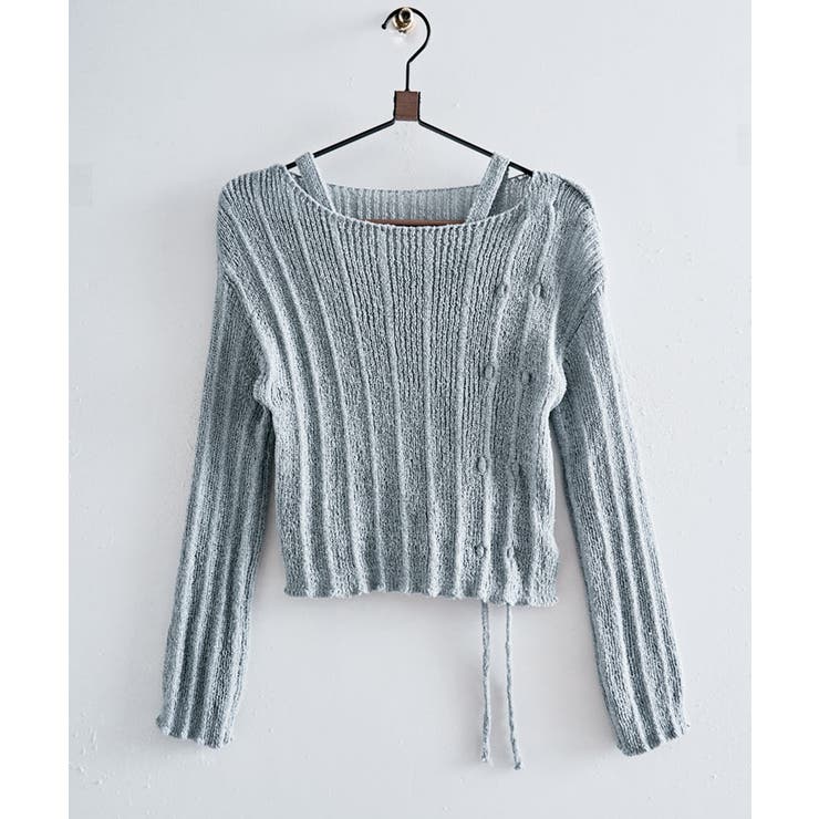 ワンショルダーロングスリーブニットアンサンブル トップス モールニット | kirakiraShop  | 詳細画像21 