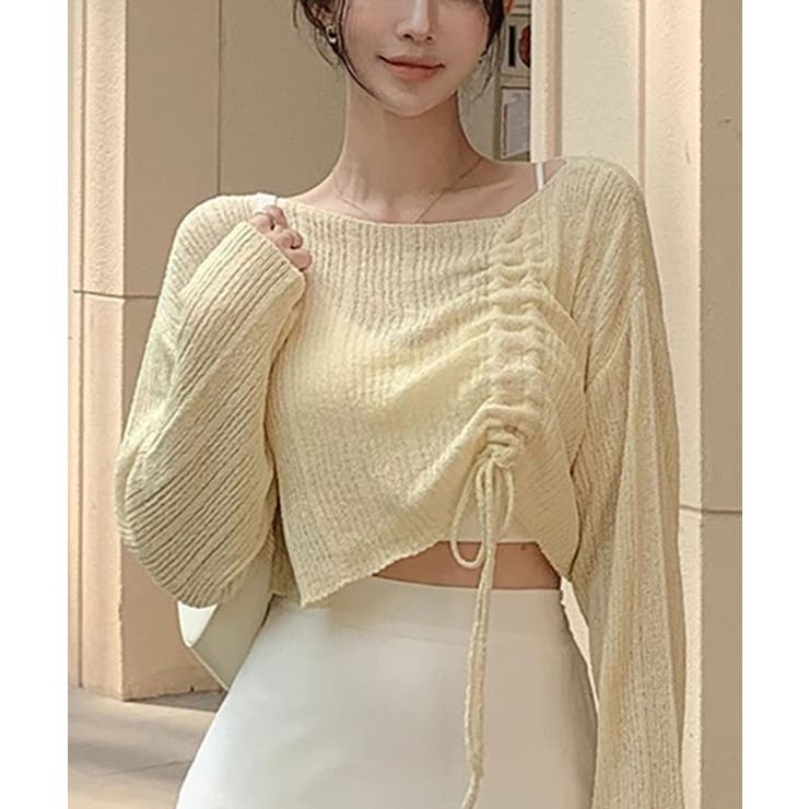 ワンショルダーロングスリーブニットアンサンブル トップス モールニット | kirakiraShop  | 詳細画像20 