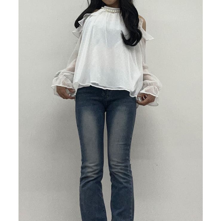 シフォンホルターネックパールブラウス トップス ブラウス | kirakiraShop  | 詳細画像12 