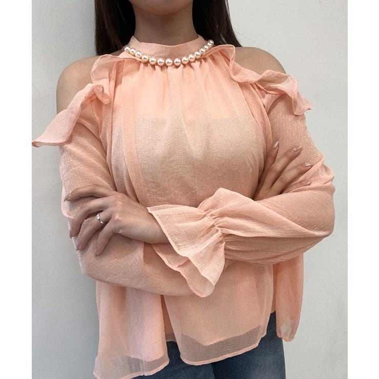 シフォンホルターネックパールブラウス トップス ブラウス | kirakiraShop  | 詳細画像17 
