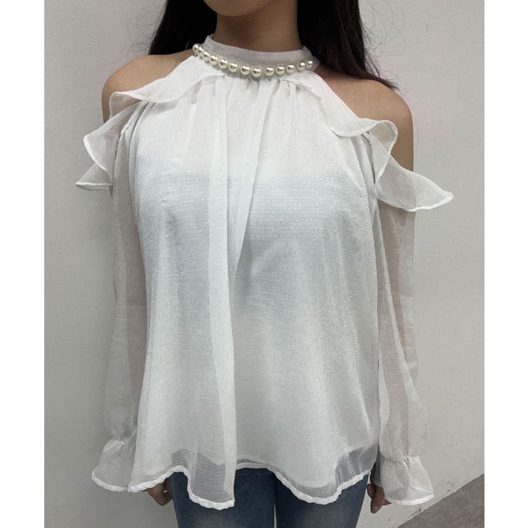 シフォンホルターネックパールブラウス トップス ブラウス | kirakiraShop  | 詳細画像10 