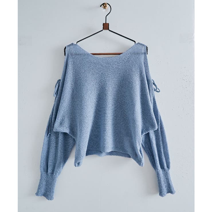 リボンドロップショルダーシースルーニット トップス 長袖 | kirakiraShop  | 詳細画像19 