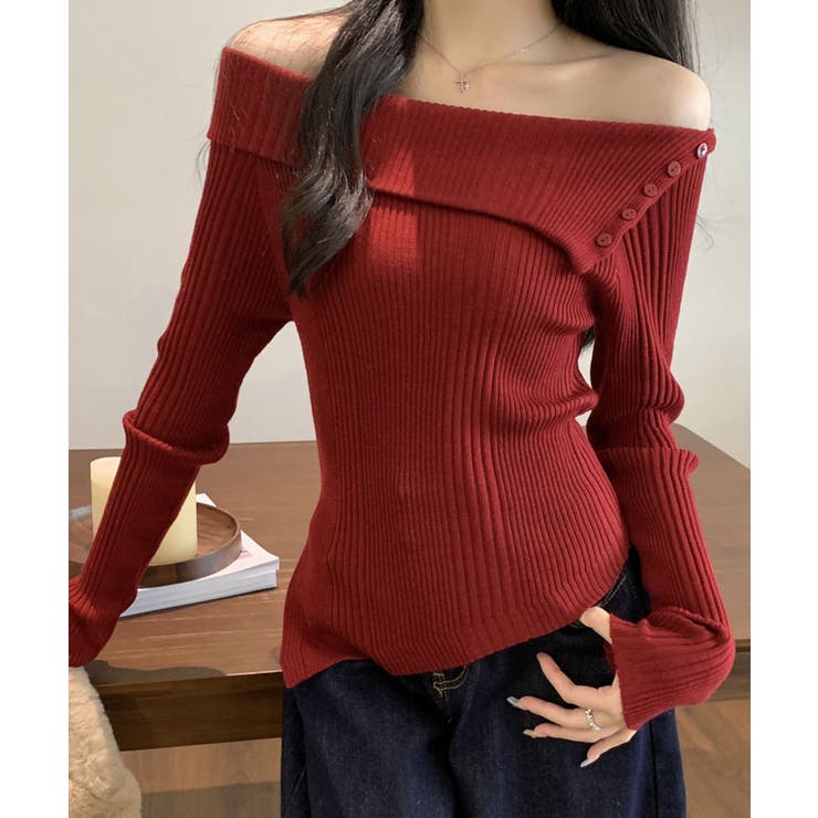Nodress レッド poloトップス十字架