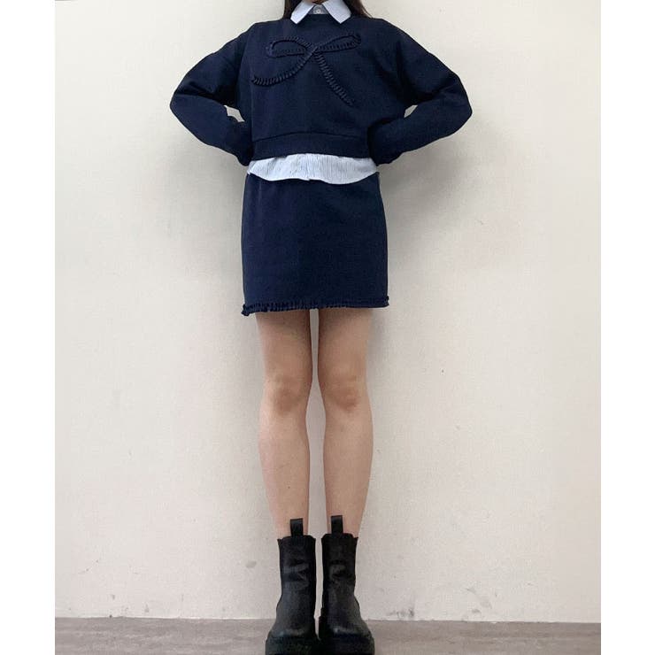 リボンスウェットミニスカートセットアップ トップス スウェットセットアップ | kirakiraShop  | 詳細画像10 