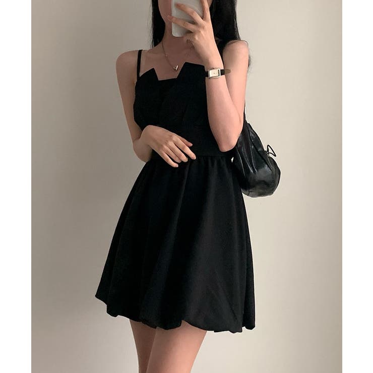 バックリボンバルーンキャミワンピース ワンピース バルーンスカート | kirakiraShop  | 詳細画像4 