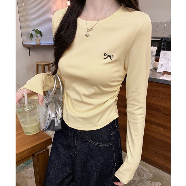 リボン刺繍ラウンドネックトップス トップス カットソー | kirakiraShop  | 詳細画像26 