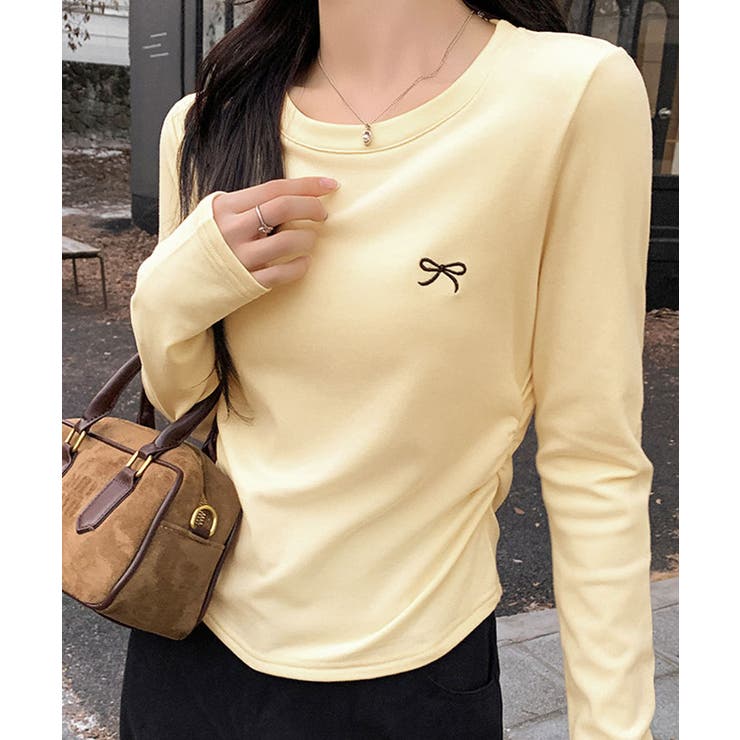 リボン刺繍ラウンドネックトップス トップス カットソー | kirakiraShop  | 詳細画像28 