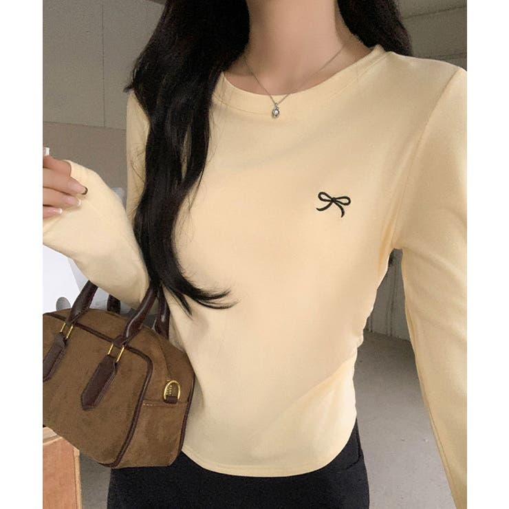 リボン刺繍ラウンドネックトップス トップス カットソー | kirakiraShop  | 詳細画像38 