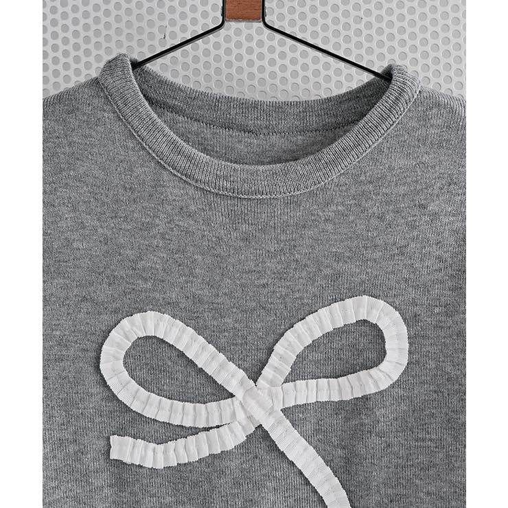 フリルリボンスリムフィットニットトップス トップス フィット | kirakiraShop  | 詳細画像26 