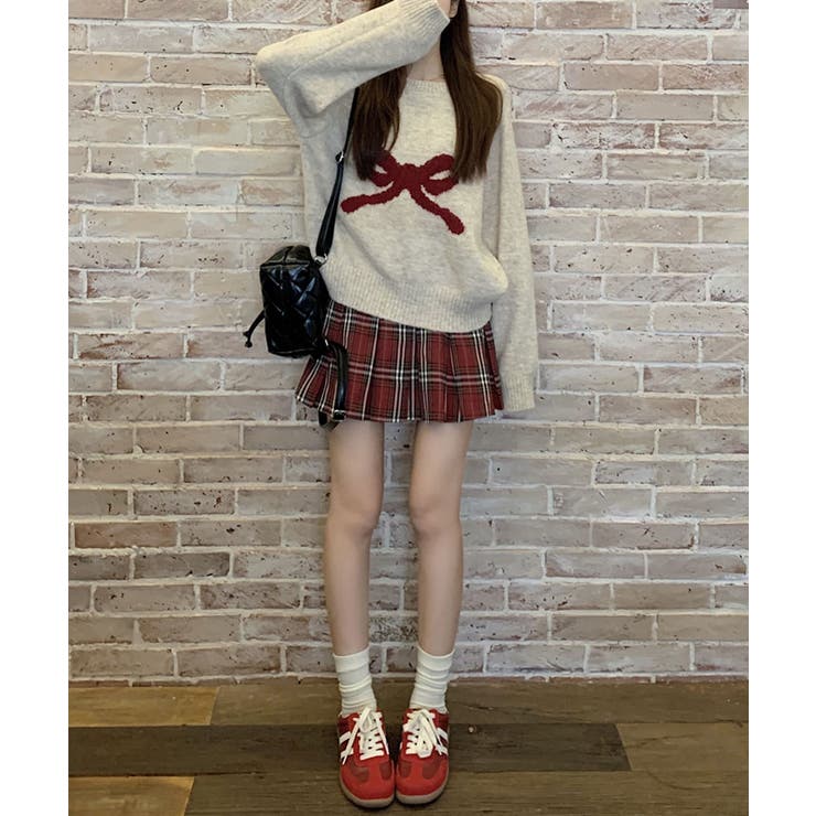 フロントリボンデザインニット 4色 トップス | kirakiraShop  | 詳細画像14 