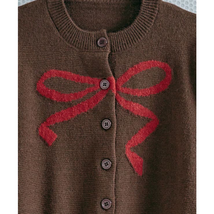 ラウンドネックリボンニットカーディガン トップス カーディガン | kirakiraShop  | 詳細画像24 