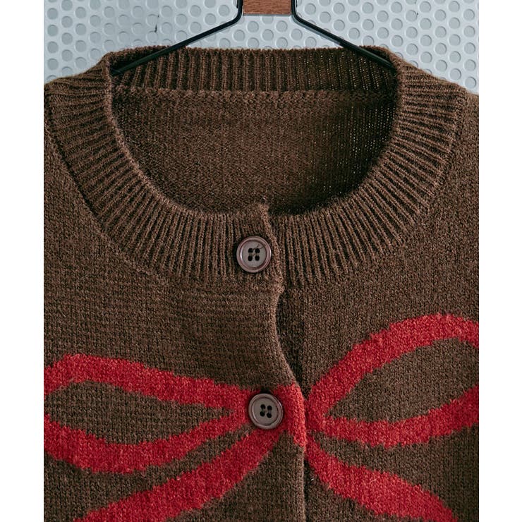 ラウンドネックリボンニットカーディガン トップス カーディガン | kirakiraShop  | 詳細画像27 