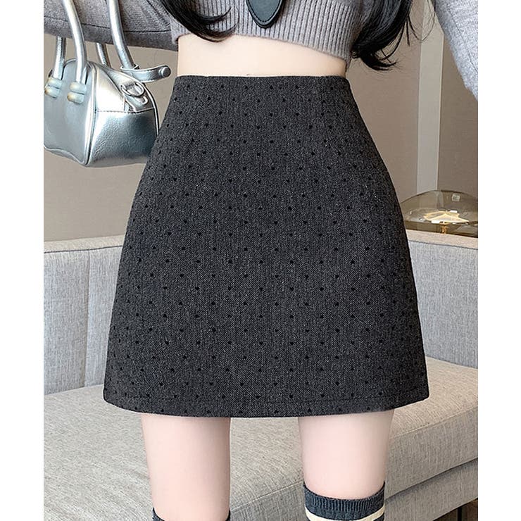 ブラック | ハートドット柄ミニスカート 3サイズ ミニスカート | kirakiraShop 