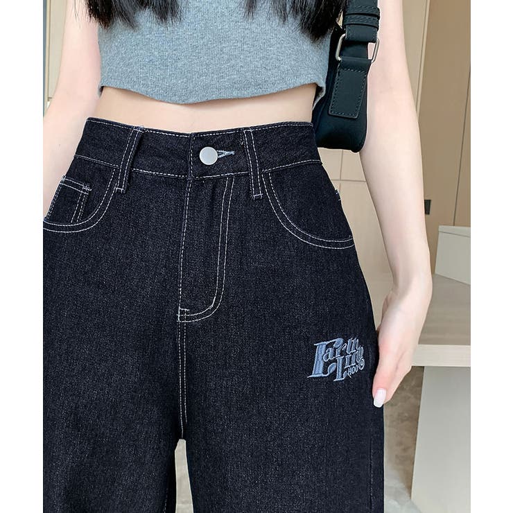 裾裏チェック柄デニムパンツ 4サイズ ボトムス | kirakiraShop  | 詳細画像5 