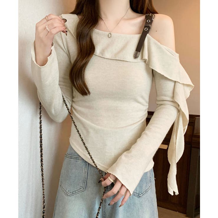 肩ベルトオフショルダーニットトップス トップス 長袖 | kirakiraShop  | 詳細画像11 