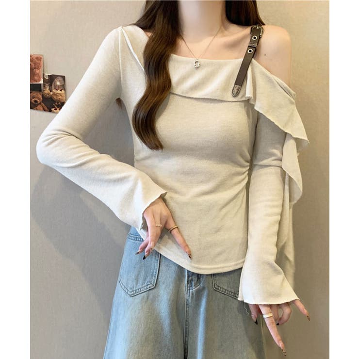 肩ベルトオフショルダーニットトップス トップス 長袖 | kirakiraShop  | 詳細画像10 