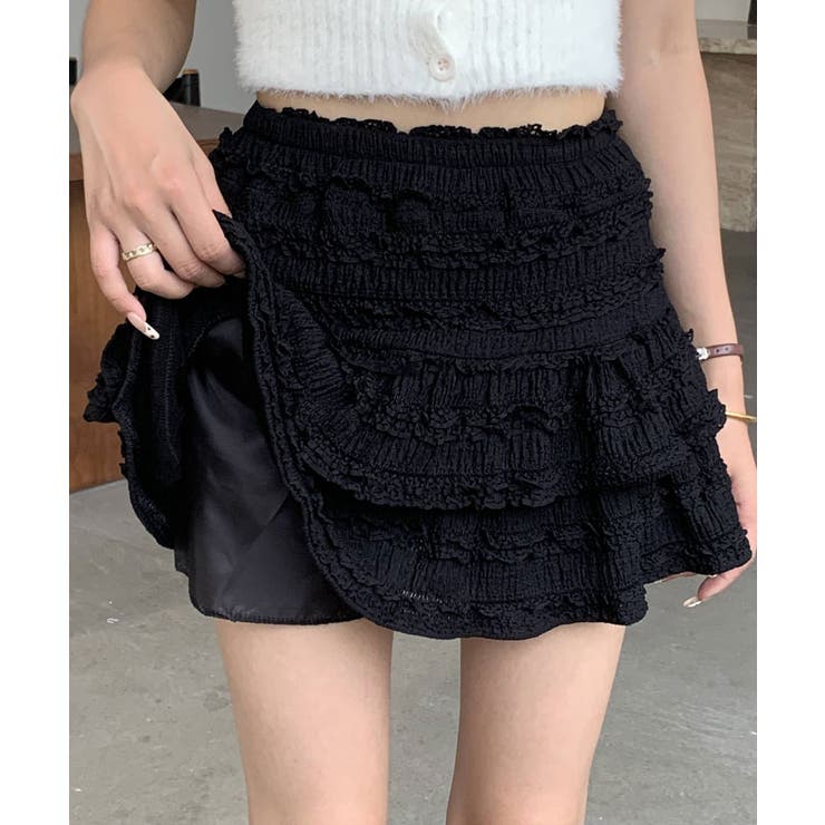 2nd pre order) Kirakira frill culotte mini skirt