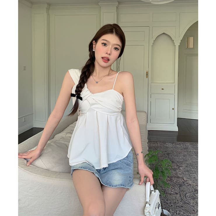 アシンメトリーツイストキャミビスチェ トップス キャミソール | kirakiraShop  | 詳細画像17 