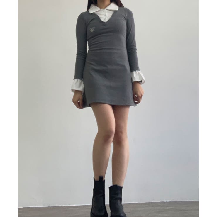 レイヤード風タイトミニワンピース ワンピース 長袖 | kirakiraShop  | 詳細画像24 