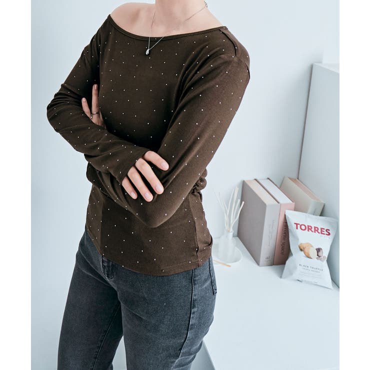 ワンショルダービジュートップス トップス カットソー | kirakiraShop  | 詳細画像15 