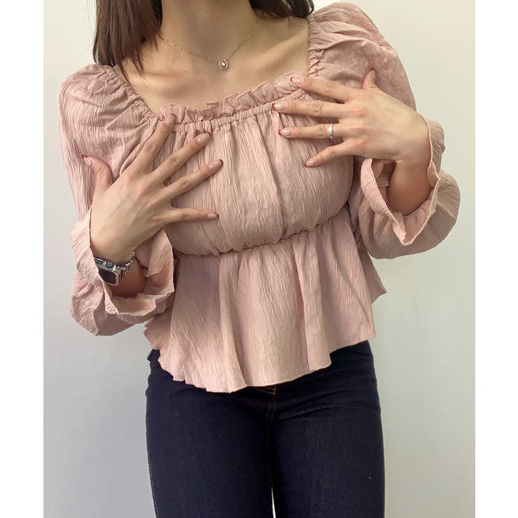 オフショルダーシャーリングトップス トップス カットソー | kirakiraShop  | 詳細画像24 