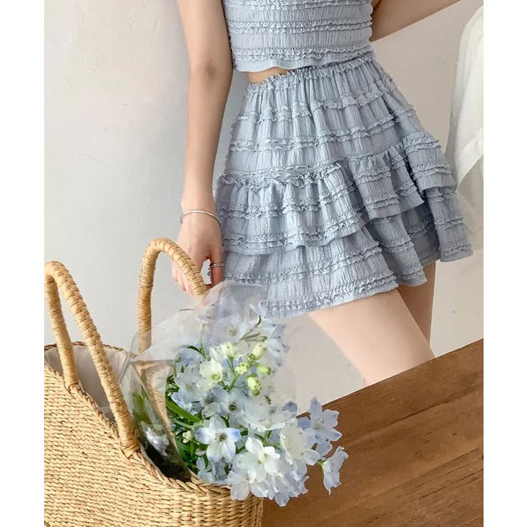 レースフリルキャミ&ミニスカートセットアップ セットアップ トップス | kirakiraShop  | 詳細画像40 