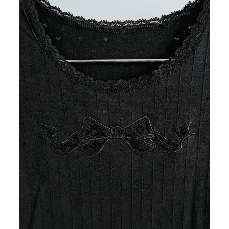 フロントレースリボンデザイントップス トップス カットソー | kirakiraShop  | 詳細画像14 