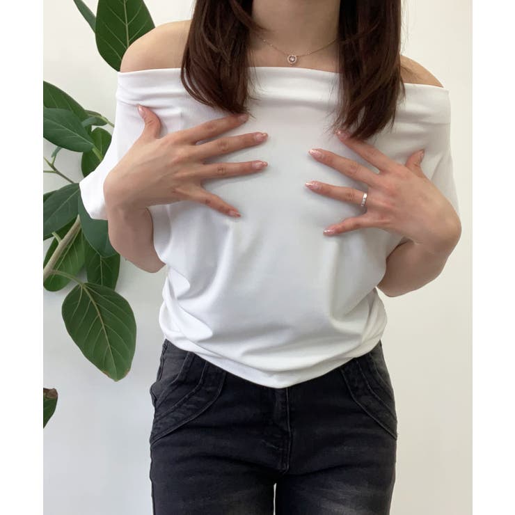 オフショルダーサイドギャザーTシャツ 2色 トップス | kirakiraShop  | 詳細画像21 